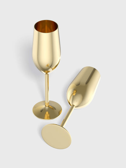 Silver champagne glass