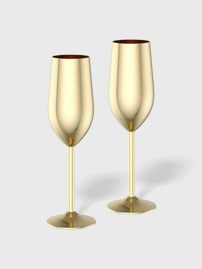 Silver champagne glass