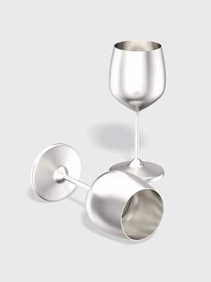 Silver wine glass